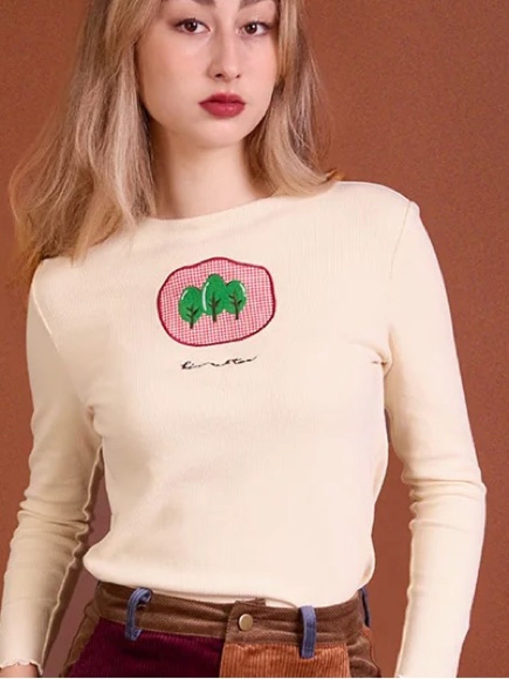 Kina and tam cream long sleeve shirt